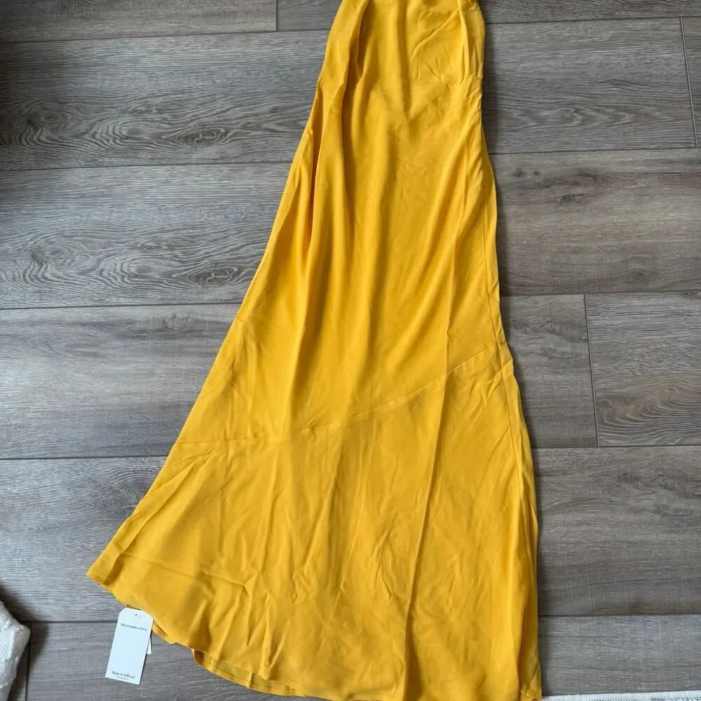 NWT Abercrombie & Fitch Cowl Halter Maxi Dress